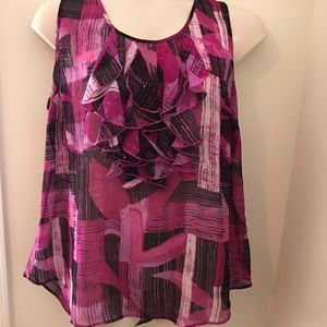 Beautiful Bold tank/shell with RUFFLES